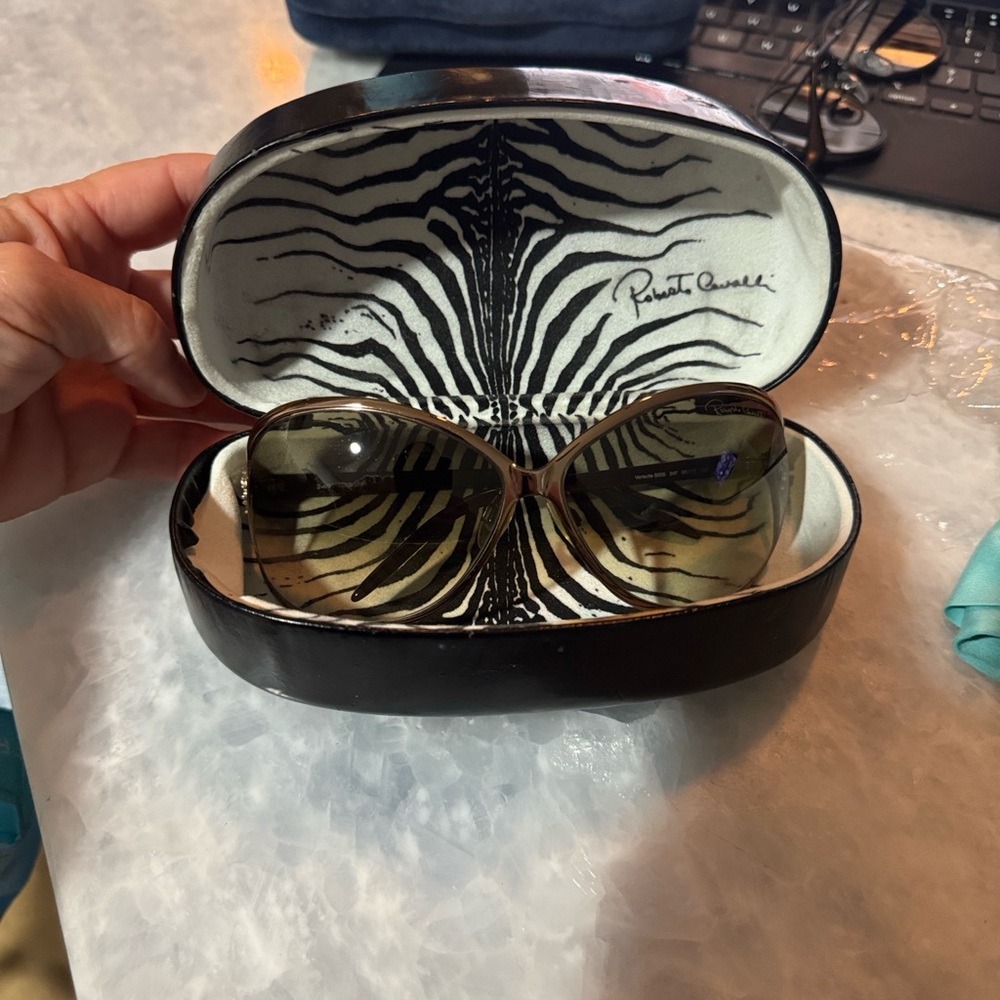 Roberto Cavalli Zebra Print Sunglasses with Black Case